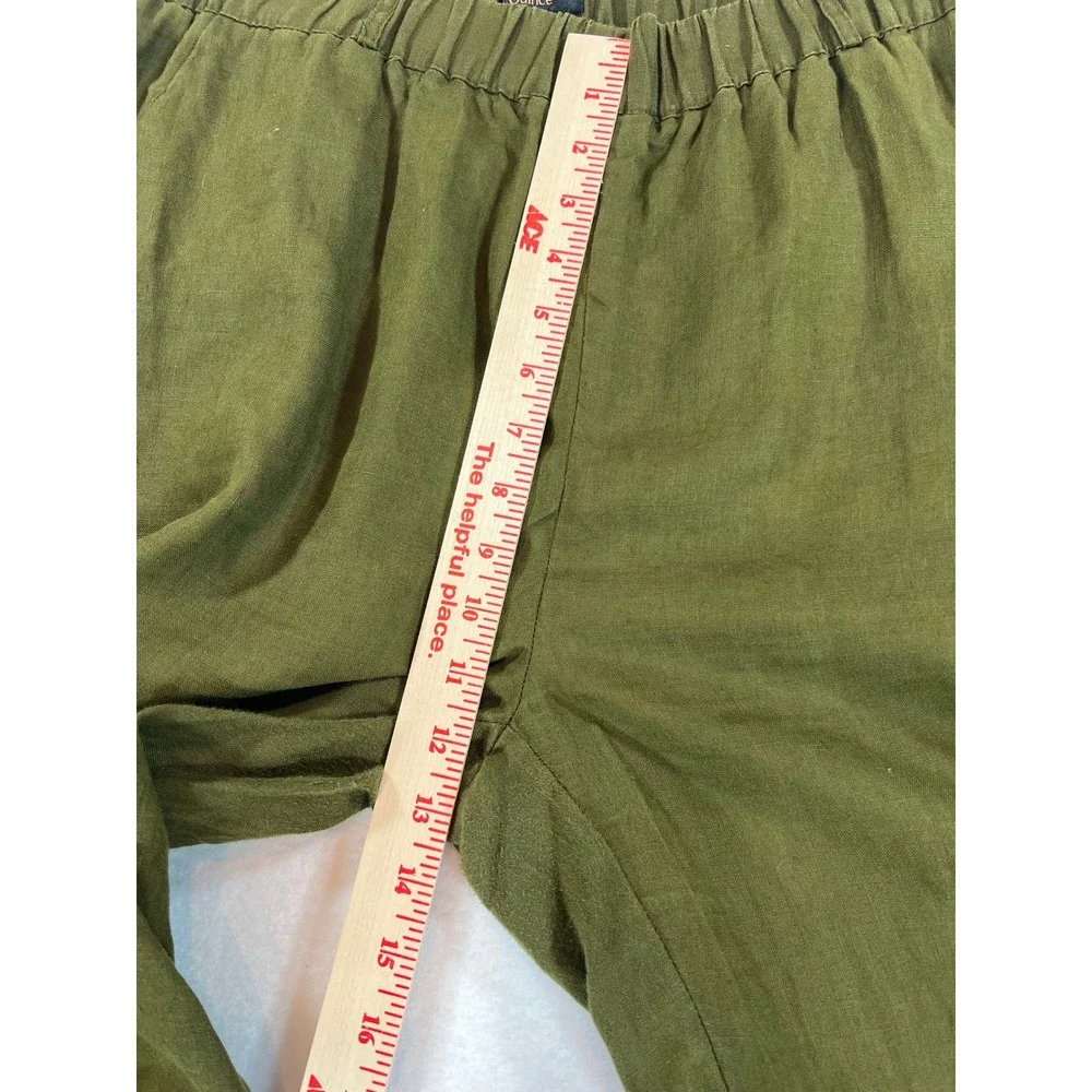 Quince 100% European Linen Straight Leg Pants Olive Green Minimalist Capsule